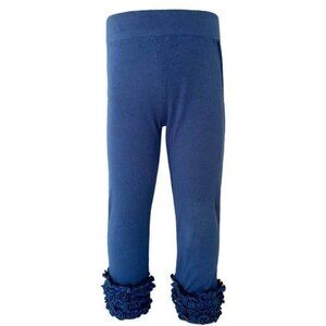 Toddler Girls' Blue Ruffle Hem Leggings - Soft & Stretchy for Playtime & Comfort
